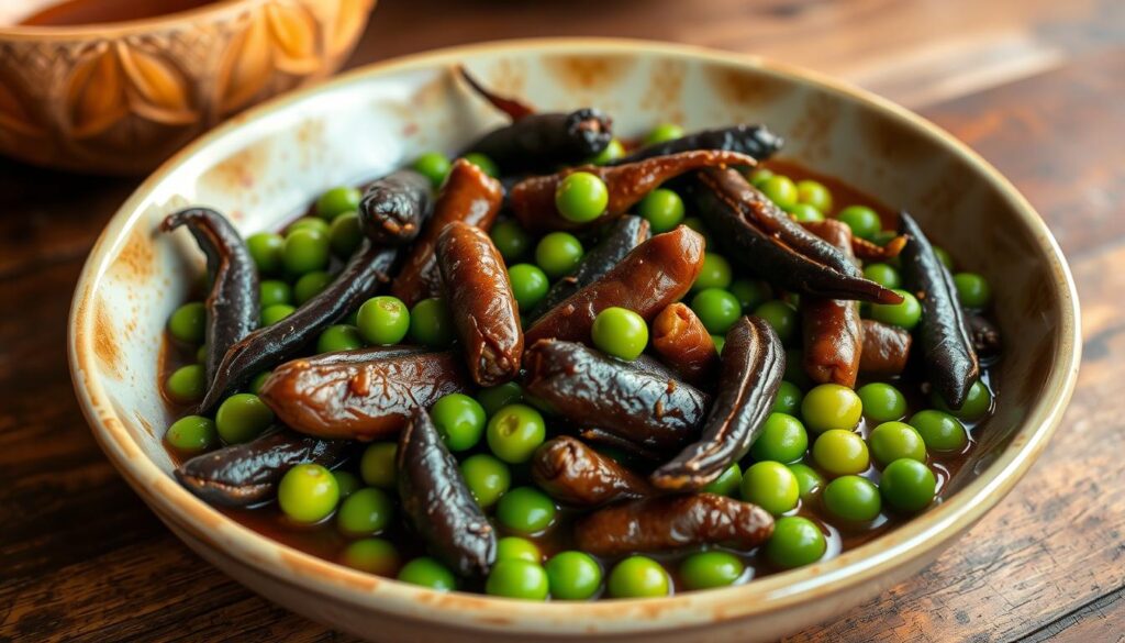 semur jengkol dengan kacang hijau