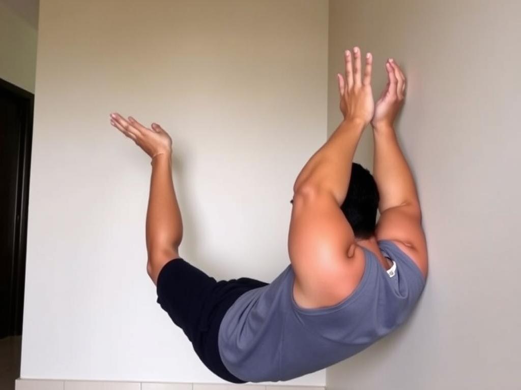 Gerakan wall push-up untuk pemula Gerakan wall push-up untuk pemula