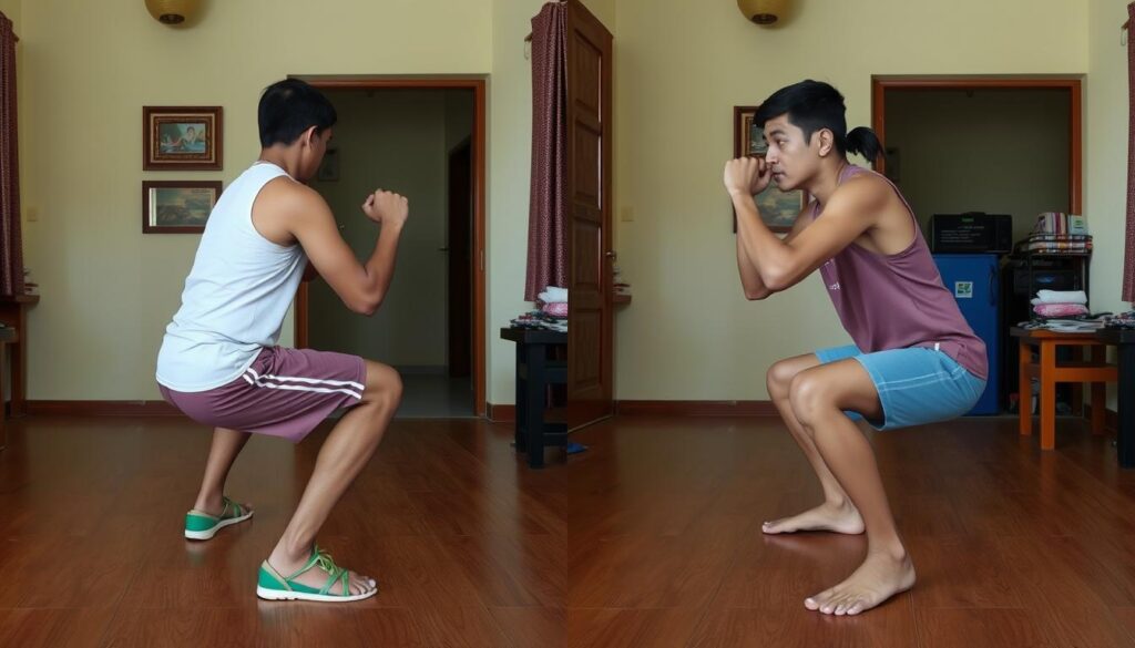 Perbandingan teknik latihan fisik yang benar dan salah Perbandingan teknik latihan fisik yang benar dan salah