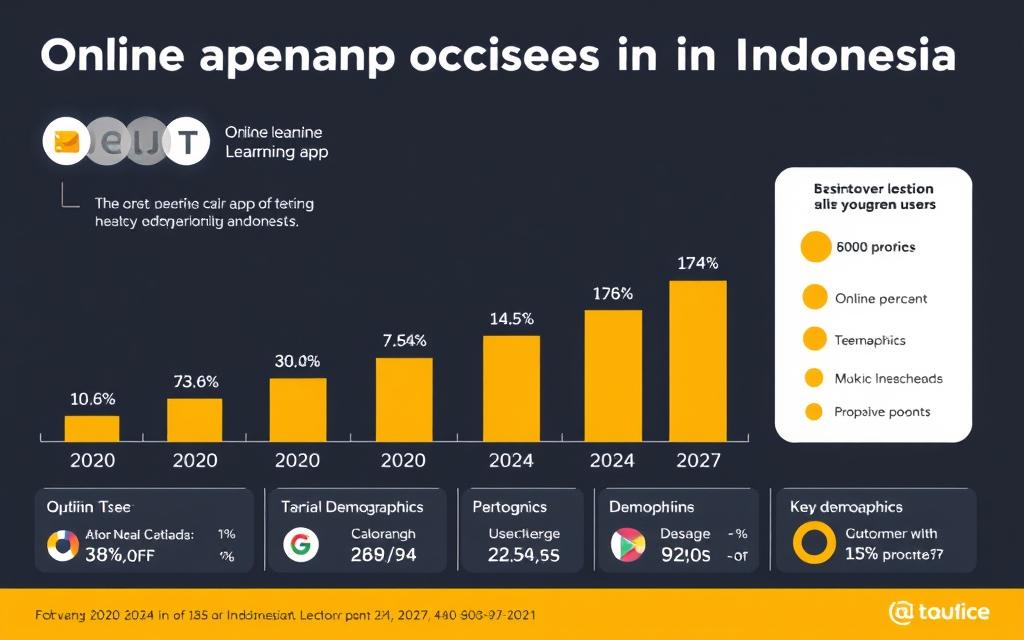 Grafik peningkatan pengguna aplikasi belajar daring di Indonesia 2020-2024 Grafik peningkatan pengguna aplikasi belajar daring di Indonesia 2020-2024