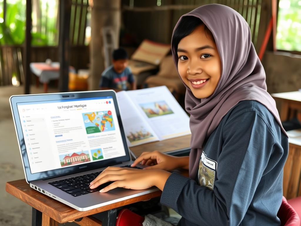 Siswi dari daerah terpencil yang berhasil masuk universitas top dengan bantuan aplikasi belajar daring Siswi dari daerah terpencil yang berhasil masuk universitas top dengan bantuan aplikasi belajar daring