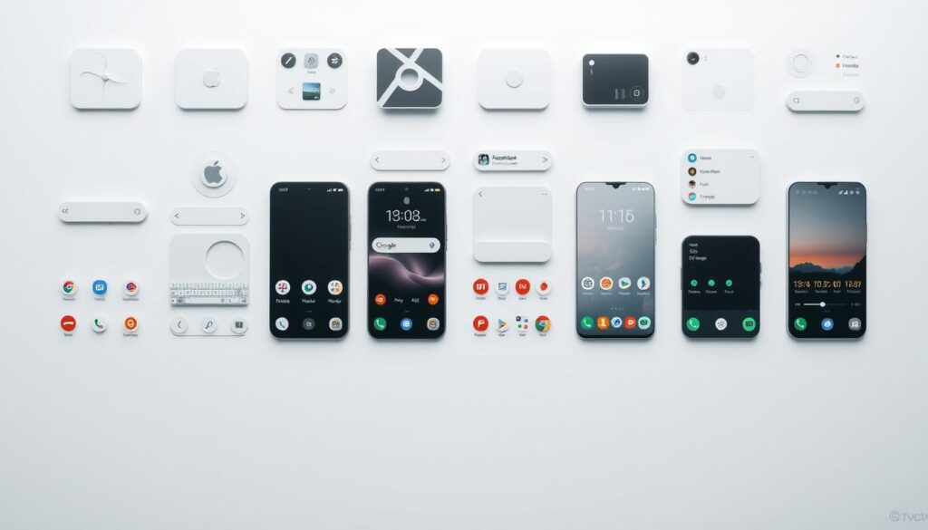A meticulously arranged grid of sleek, minimalist Android widgets seamlessly integrated on a crisp, clean home screen. Precise positioning, harmonious sizing, and a carefully curated color palette create a visually striking and highly organized layout. Soft ambient lighting gently illuminates the screen, enhancing the refined aesthetic. The overall composition exudes a sense of elegant simplicity, perfectly capturing the essence of the "Trik tata letak agar widget terlihat presisi di layar utama" section.